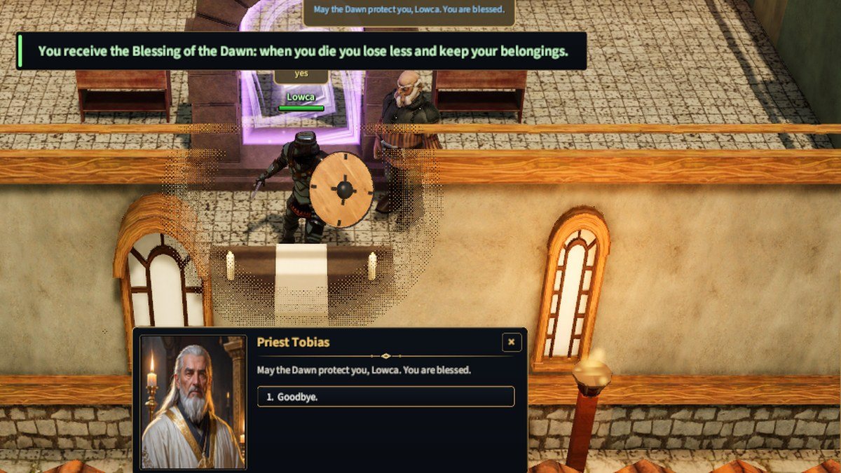 Priest Tobias gives the Blessing of the Dawn