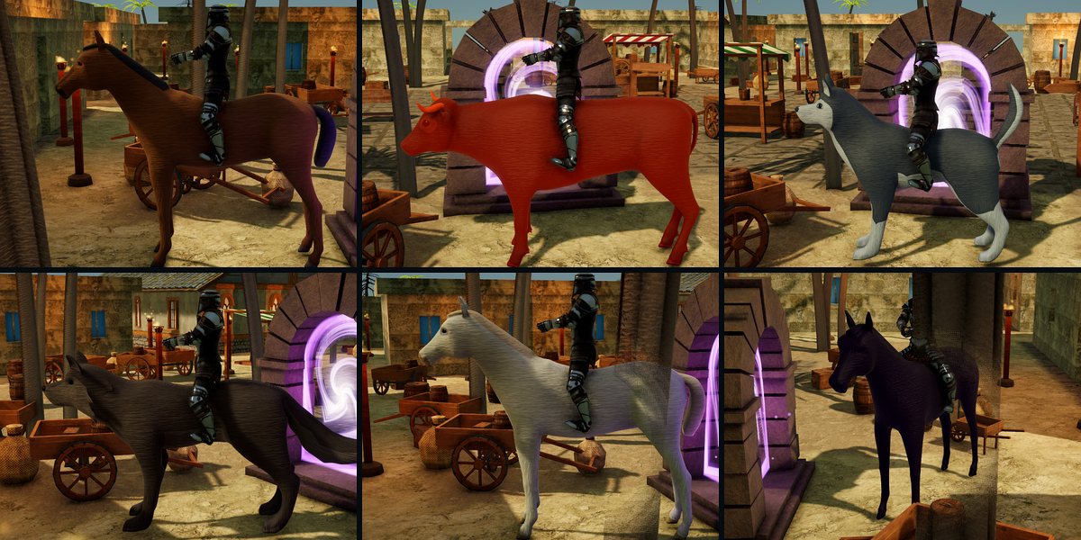 Bay Horse, Fire Aurochs, Frost Wolf, War Wolf, White Steed and Nightmare